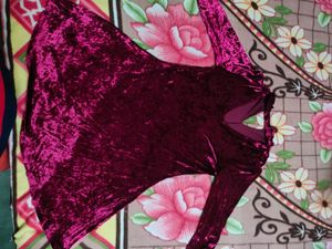 Velvet Maroon Party Dress
