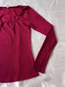 Maroon Full Sleeves Top