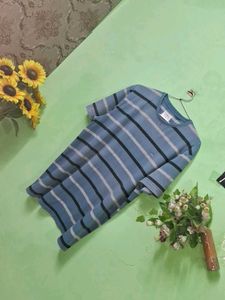 Striped Blue T-Shirt🖤🤍💙