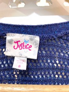 Blue Knit Wrap Top B