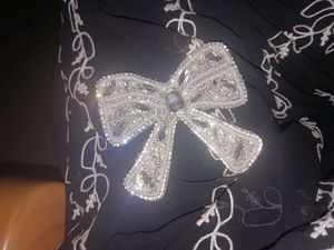 Sparkling Beaded Bow Applique