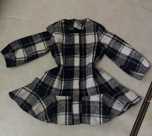 Korean Flared Plaid Oversized Coat