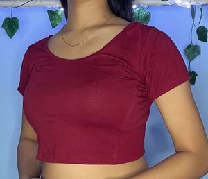 Burgundy Crop Top