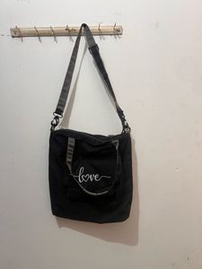 Black &#34;Love&#34; Crossbody Bag
