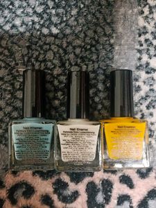 Blue, White And Yellow Faces Canada Nail Paint