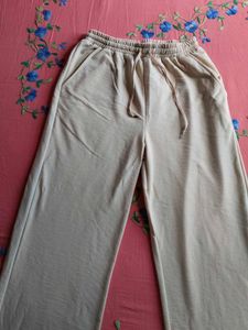 Beige Wide Leg Lounge Pants
