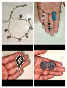 butterfly bracelet, mini broch,  and earrings