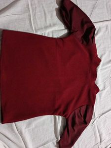 Burgundy Long Sleeve Top