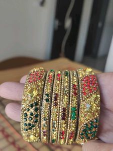 Colorful Stone Bangles - Set of 6