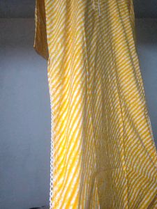 Lehariya Jaipuri cotton Kurti With Chicken Lace.