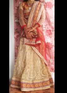 Red Bridal Lahanga Dupatta With Stitched Blouse