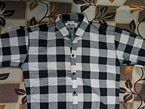 Black & White Checkered Shirt Men's