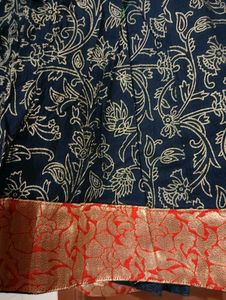 Golden In Black With Red Benarasi Border