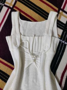 White Knit Top / Mini Dress
