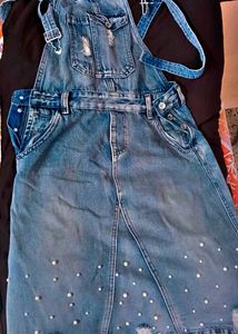 Pearl Denim Dungaree Dress