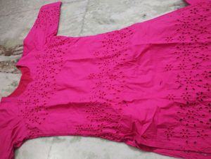 Pink Embroidered Kurta