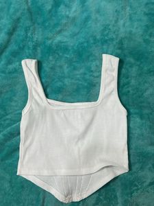 White Corset Tank Top