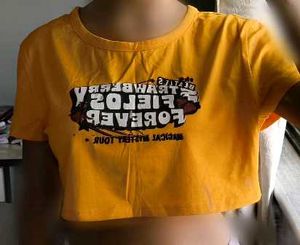 Yellow Beatles Crop Top