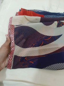 75)new Red Lace Saree