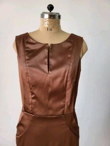 Sleeveless Brown Cocktail Dress