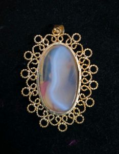 Radha Krishna Hand Painted Semi-precious Pendant!!