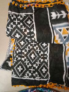 Boho Print Scarf with Tassels