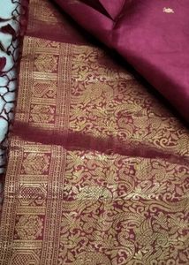 **Price Drop**Maroon Silk Border Saree