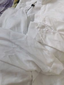 White Long Sleeve crop Shirt