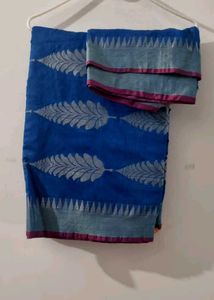 Elegant Blue Saree with Blouse Piece