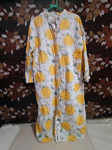 Yellow Floral Print Cover-Up