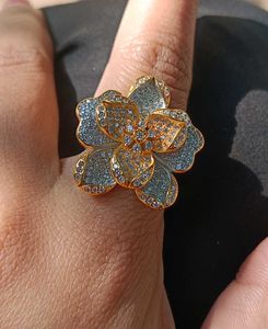 Sparkling Flower silver ring