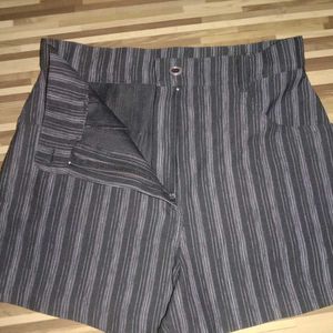 Black Stripe High Waist Shorts