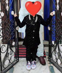 Boys' Black Velvet Party Outfit