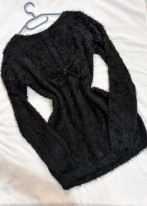 🎁Buy2 Get2 Free Pinterest Bow Fur Black Sweater (