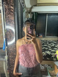 Pink Furr Tube Top💕