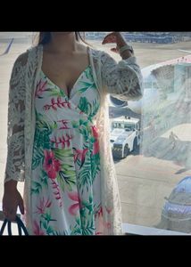 Urbanic White Floral Adjustable Strap Maxi Dress