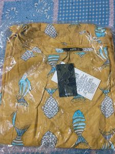 AJIO Mustard Printed Kurta