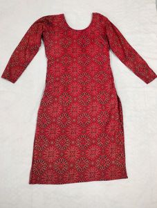 Red Slit Kurthi