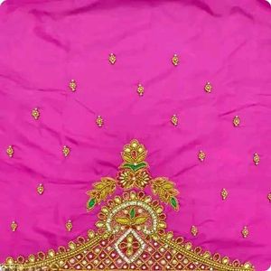 👌Pink Maggam Work Blouse Piece