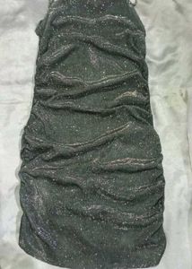 (Urbanic)Glittery Rhinstone Chain Ruched Dress