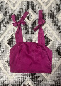 Magenta Tie Strap Top
