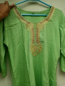 Green Embroidered Kurti