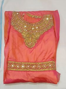 New Party Wear Pink Gown Pajami With Dupatta For G