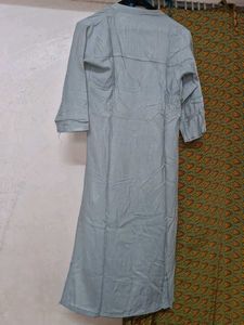 Grey Kurti With Golden Patchwork