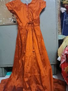 Orange Embellished Party Dress