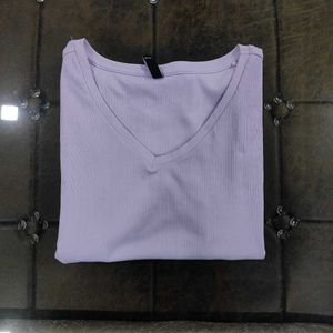 Lavender V-Neck Top