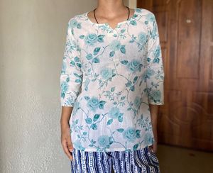 Floral Print Short Kurti