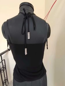 Black Embellished Tank Top