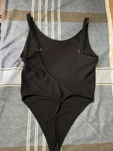 Black Backless Bodysuit