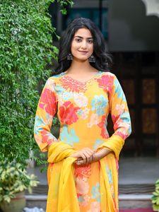 Floral Printed Kurta Set with Dupatta